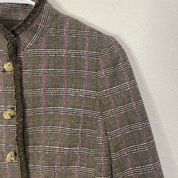 Worth Wool & Cotton Blend Lined High Neckline Blazer Size 6 - Picture 3 of 9